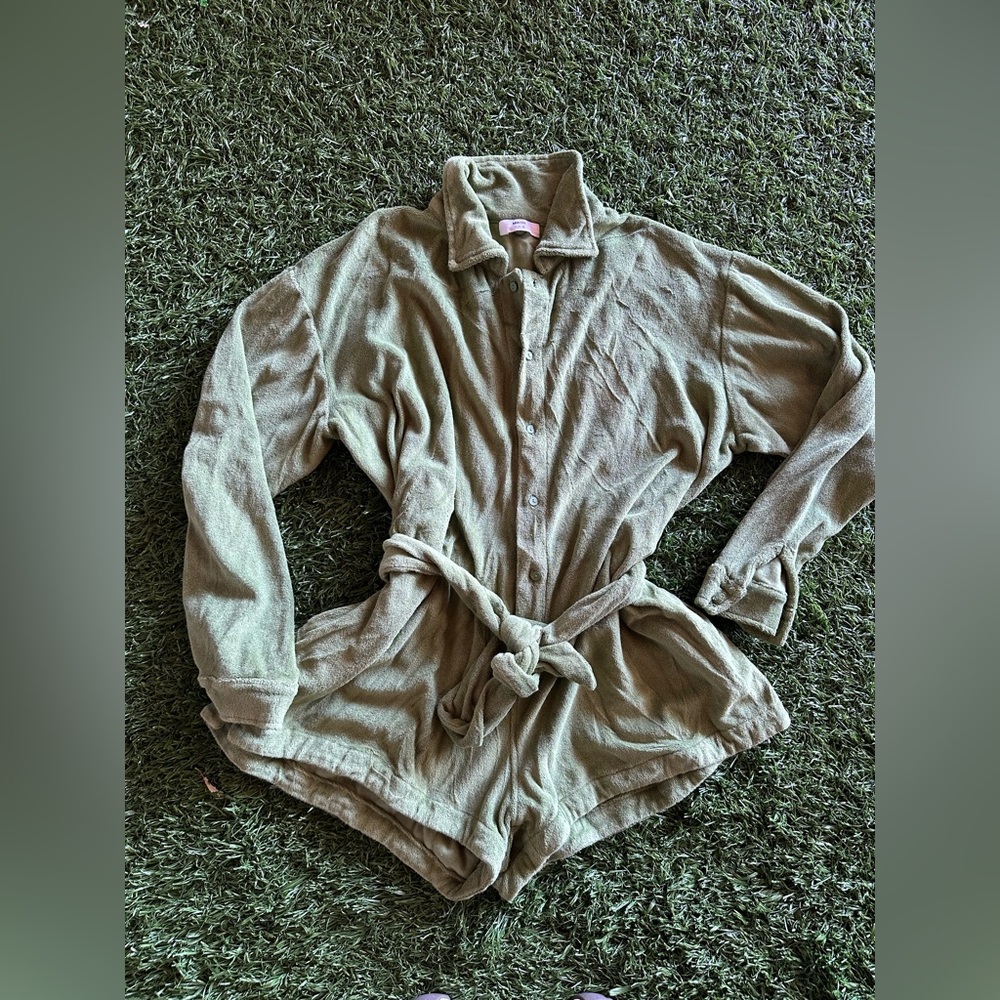 MIKOH: Terry-cloth Olive Green ROMPER